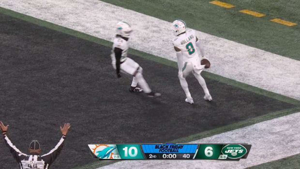 Miami's Javon Holland pick-six versus Jets